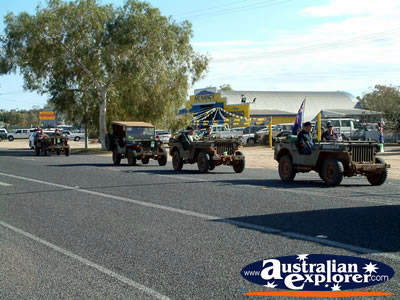 Alice Springs Transport Hall of Fame Parade Four Army Trucks . . . CLICK TO VIEW ALL ALICE SPRINGS POSTCARDS