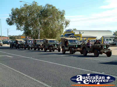 Alice Springs Transport Hall of Fame Parade Army Truck Line . . . CLICK TO VIEW ALL ALICE SPRINGS POSTCARDS