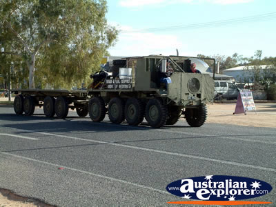 Alice Springs Transport Hall of Fame Parade Army Trailer . . . CLICK TO VIEW ALL ALICE SPRINGS POSTCARDS