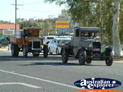 Alice Springs Transport Hall of Fame Parade Two Old Trucks . . . CLICK TO VIEW ALL ALICE SPRINGS POSTCARDS