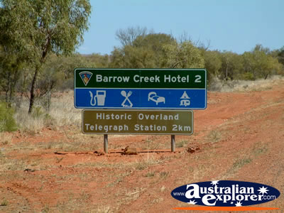 Barrow Creek Road Sign . . . CLICK TO VIEW ALL BARROW CREEK POSTCARDS