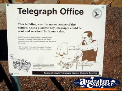 Tennant Creek Telegraph Office Sign . . . CLICK TO VIEW ALL TENNANT CREEK POSTCARDS