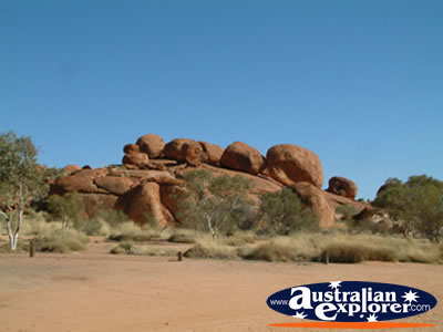 Sunny shot of Devils Marbles . . . CLICK TO VIEW ALL DEVILS MARBLES POSTCARDS