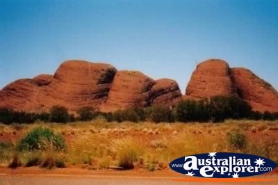 Landscape of Olgas in NT . . . CLICK TO VIEW ALL OLGAS POSTCARDS