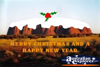 Ayers Rock at Christmas . . . CLICK TO VIEW ALL CHRISTMAS POSTCARDS