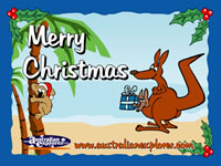 Christmas Beach Setting with Koala . . . CLICK TO ENLARGE