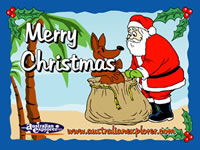 Christmas Beach Setting with Santa . . . CLICK TO ENLARGE