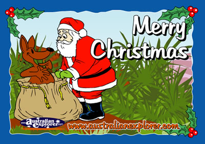 Christmas Bushland Setting with Santa . . . CLICK TO VIEW ALL CHRISTMAS POSTCARDS