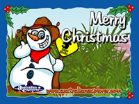 Christmas Bushland Setting with Snowman . . . CLICK TO ENLARGE
