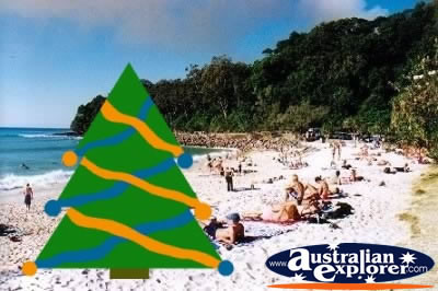 Noosa Main Beach at Christmas . . . CLICK TO VIEW ALL CHRISTMAS POSTCARDS