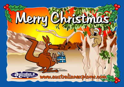 Christmas Outback Setting with Koala . . . CLICK TO VIEW ALL CHRISTMAS POSTCARDS