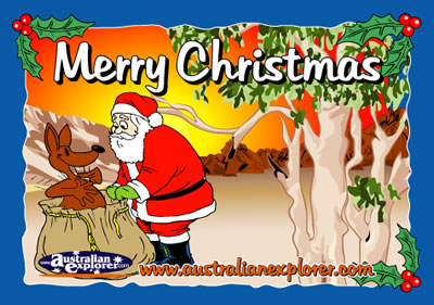 Christmas Outback Setting with Santa . . . CLICK TO VIEW ALL CHRISTMAS POSTCARDS