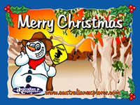 Christmas Outback Setting with Snowman . . . CLICK TO ENLARGE