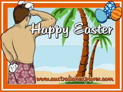 Easter Bunny Boy (Orange) . . . CLICK TO VIEW ALL EASTER POSTCARDS
