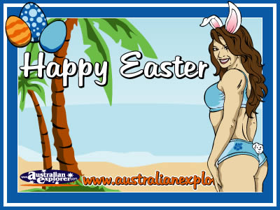 Easter Bunny Girl (Navy) . . . CLICK TO VIEW ALL EASTER POSTCARDS