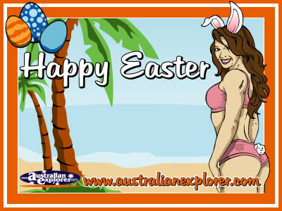 Easter Bunny Girl (Orange) . . . CLICK TO VIEW ALL EASTER POSTCARDS