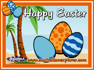 Easter Eggs (Orange) . . . CLICK TO VIEW ALL EASTER POSTCARDS