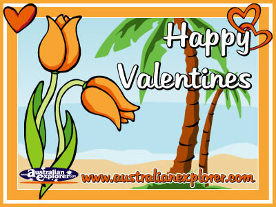 Valentines Flowers (Orange) . . . CLICK TO VIEW ALL VALENTINES POSTCARDS
