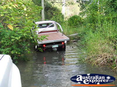 4x4 in Creek Bed . . . CLICK TO VIEW ALL FOUR WHEEL DRIVING POSTCARDS