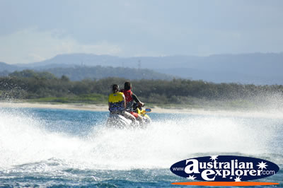Jetski in the Broadwater . . . CLICK TO VIEW ALL JETSKIING POSTCARDS