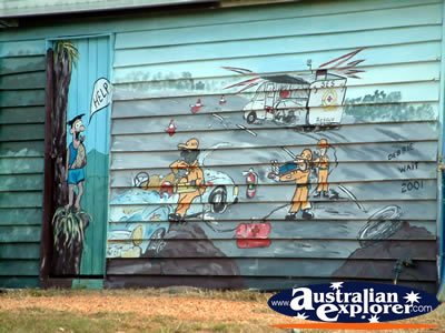 Mural in Eidsvold . . . CLICK TO VIEW ALL EIDSVOLD POSTCARDS