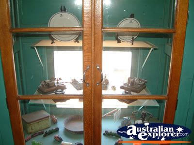 Glass Cabinet at Winton Waltzing Matilda Centre . . . CLICK TO VIEW ALL WINTON POSTCARDS