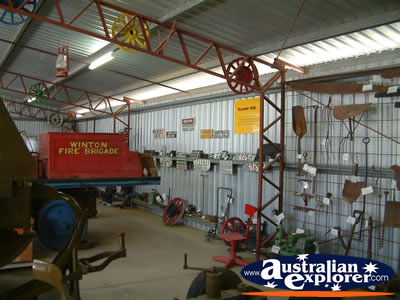 Winton Waltzing Matilda Centre Inside Shed . . . CLICK TO VIEW ALL WINTON POSTCARDS