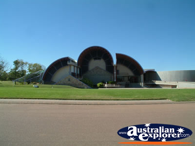 Outside at the Longreach Stockmans Hall of Fame . . . CLICK TO VIEW ALL LONGREACH POSTCARDS