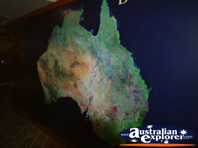 map of Australia in Stockmans Hall of Fame . . . CLICK TO VIEW ALL LONGREACH POSTCARDS