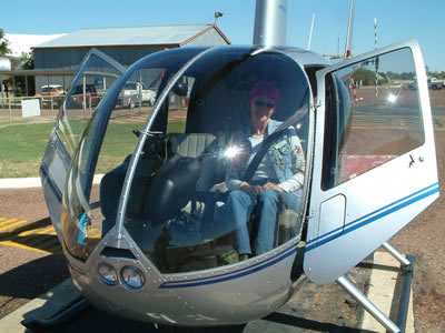 Longreach the Helicopter with Passenger . . . CLICK TO VIEW ALL LONGREACH POSTCARDS
