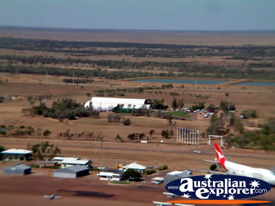 Longreach View of City and Plane from Helicopter . . . CLICK TO VIEW ALL LONGREACH POSTCARDS
