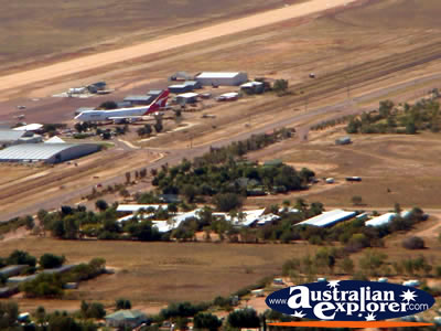 Longreach View of Town and Plane from Helicopter Airport . . . CLICK TO VIEW ALL LONGREACH POSTCARDS