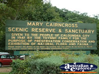 Maleny Mary Cairncross Reserve Sign . . . CLICK TO ENLARGE