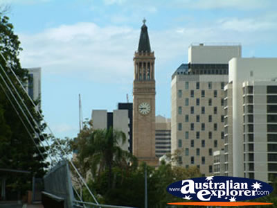 View of City Hall Clock . . . CLICK TO VIEW ALL BRISBANE POSTCARDS