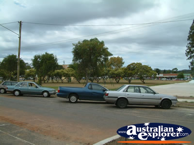 Cars parked on a Crows Nest Street . . . CLICK TO VIEW ALL CROWS NEST POSTCARDS