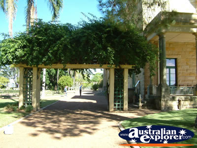 Beautiful walkway at the Dalby Jimbour House . . . CLICK TO VIEW ALL DALBY POSTCARDS