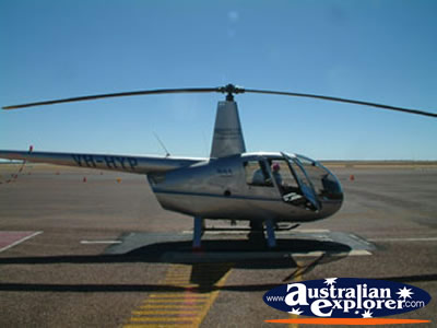 Longreach the Helicopter at Helicopter Pad . . . CLICK TO VIEW ALL LONGREACH POSTCARDS