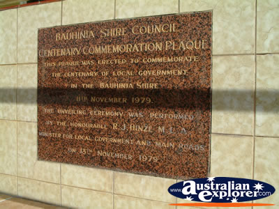 Springsure Bauhinia Shire Centenary Plaque . . . CLICK TO VIEW ALL SPRINGSURE POSTCARDS