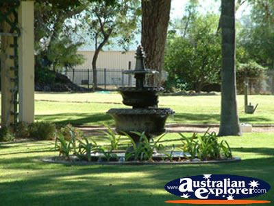 Water fountain at the Dalby Jimbour House . . . CLICK TO VIEW ALL DALBY POSTCARDS