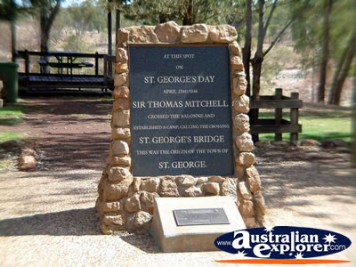 St George Sir Thomas Mitchell Memorial . . . CLICK TO VIEW ALL ST GEORGE POSTCARDS