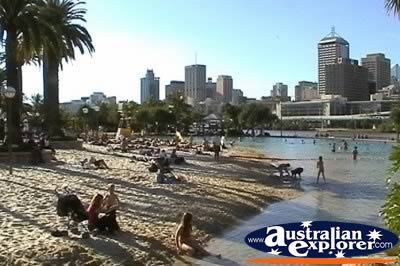 Beach at South Bank in Brisbane . . . CLICK TO VIEW ALL BRISBANE (SOUTH BANK) POSTCARDS