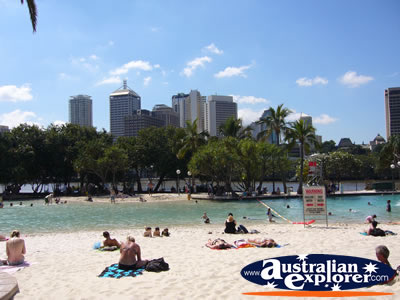 Man Made Beach . . . CLICK TO VIEW ALL BRISBANE (SOUTH BANK) POSTCARDS