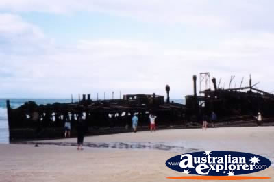 Fraser Island Maheno Wreck Side View . . . CLICK TO VIEW ALL FRASER ISLAND (MAHENO WRECK) POSTCARDS