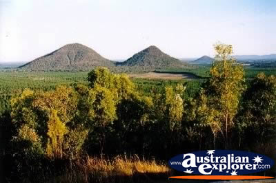 Glass House Mountains From a Distance . . . CLICK TO VIEW ALL GLASS HOUSE MOUNTAINS POSTCARDS