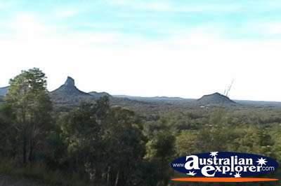 Glass House Mountains View . . . CLICK TO VIEW ALL GLASS HOUSE MOUNTAINS POSTCARDS