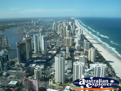 View of Gold Coast City from Q1 . . . CLICK TO VIEW ALL GOLD COAST (Q1 VIEWS) POSTCARDS