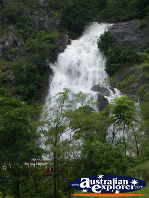 View of Waterfall from Kuranda Scenic Railway . . . CLICK TO VIEW ALL KURANDA SCENIC RAILWAY POSTCARDS