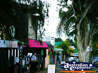Line of Shops in Maleny . . . CLICK TO VIEW ALL MALENY POSTCARDS