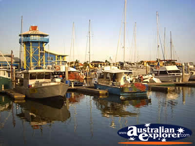 Mooloolaba Harbour with Boats . . . CLICK TO VIEW ALL MOOLOOLABA POSTCARDS