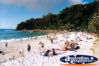 Noosa Main Beach with People . . . CLICK TO VIEW ALL NOOSA POSTCARDS